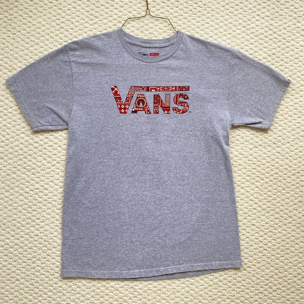 Vans Vintage Tshirt Red Bandana Gray Mens M